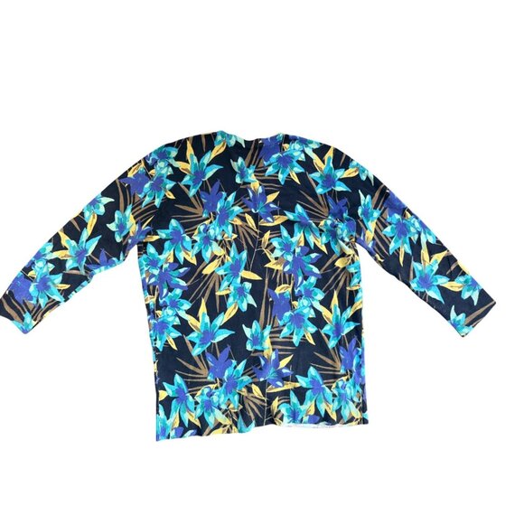 Merona Womens Blue Floral Cardigan Sweater XL - Picture 14 of 16